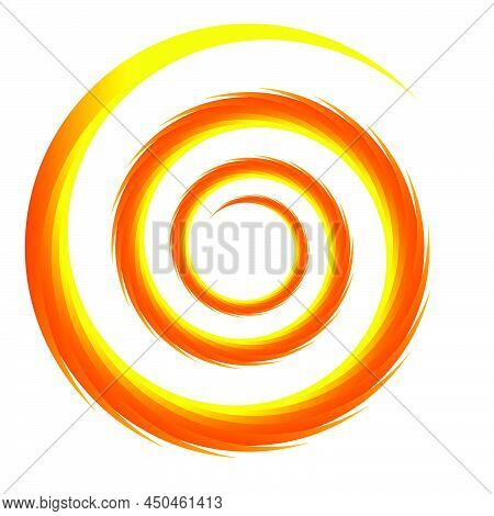 Spiral, Swirl And Twirl, Whirl Element. Whirlpool, Whirlwind Segmented Concentric Circles, Rings Des