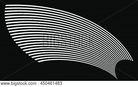 Bent Abstract Curved Lines, Stripes Element