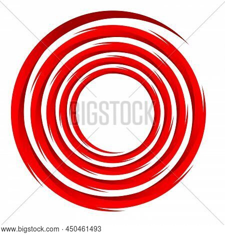 Spiral, Swirl And Twirl, Whirl Element. Whirlpool, Whirlwind Segmented Concentric Circles, Rings Des