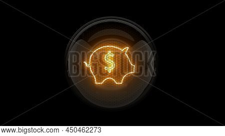 Piggy Bank. Pig. Piggy Bank Of Kopecks.  Nixie Tube Indicator. Gas Discharge Indicators And Lamps. 3