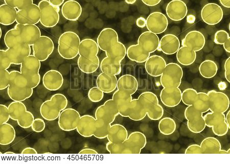 Artistic Nice Yellow Huge Amount Of Bio Micro Organisms Computer Graphic Texture Or Background Illus