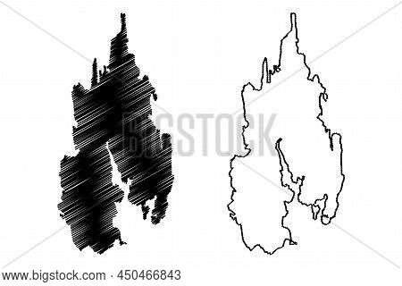 Eckero Island (republic Of Finland, Aland Islands) Map Vector Illustration, Scribble Sketch Eckerö M