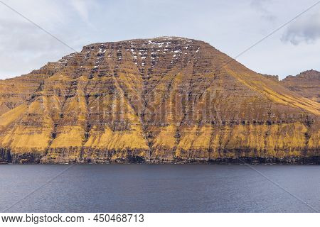 Steep Coast Of The Island Of Bordoy. Volcanic Archipelago In The Atlantic Ocean, Muli, Faroe Islands