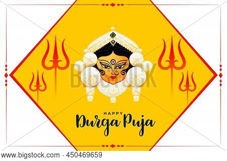 Happy Durga Pooja Navratri Festival Background Vector Illustration