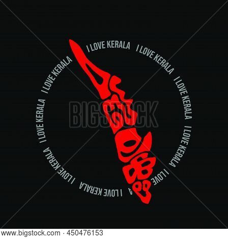 I Love Kerala Typography With Kerala Typography Map.