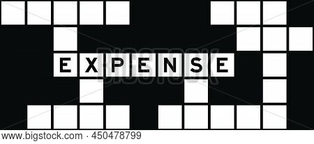 Alphabet Letter In Word Expense On Crossword Puzzle Background