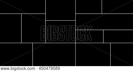 Empty Collage For 14 Pictures. Vector Photo Frame For Memory.