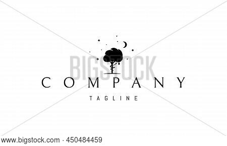 Vector Logo On Which An Abstract Image Of The Tree Of Knowledge With A Tempter Snake And An Apple.