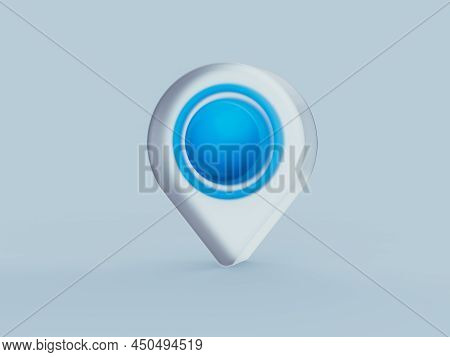 Location Pin Frosted Glass Glassmorphism Transparency 3d Illustration