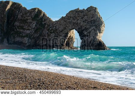 Beach On Durdle Door In Uk Dorset 26/02/2022