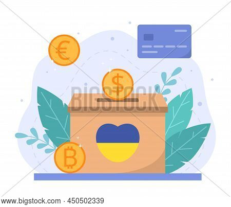 Donations For Ukraine Concept. Stop The War In Ukraine.
