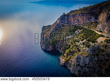 Amazing Blue Water Of The Mediterranian Sea At The Coast Of Italy - Travel Photography