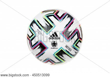 Varna, Bulgaria - November 29, 2019: Adidas Uniforia Official Football Of The Uefa Euro 2020 Competi