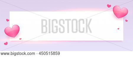 Romanitc Love Banner For Valentines Day With Text Space