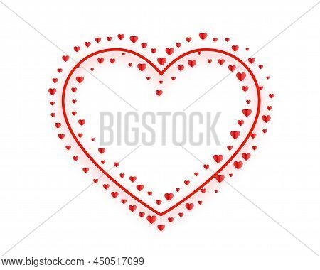 Decorative Hearts Frame For Valentines Day Vector Illustration
