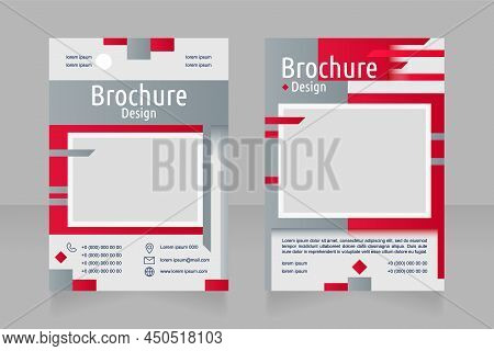 Marketing Department Contact Info Blank Brochure Design. Template Set With Copy Space For Text. Prem