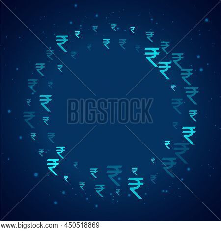 Rupee Symbol Frame With Text Space Vector Illustration