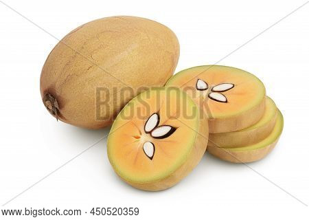 Sapodilla Isolated On White Background With Clipping Path And Full Depth Of Field