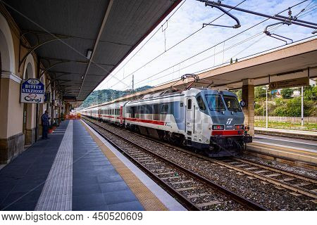 Railway Station Of Sapri At The Italian West Coast - Sapri, Italy - October 31, 2021