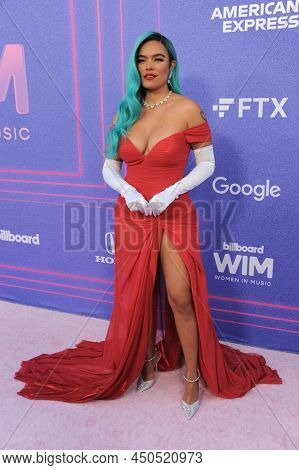 Karol G at the 2022 Billboard Women In Music held at the YouTube Theater in Los Angeles, USA on March 3, 2022.
