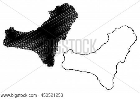 El Hierro Island (kingdom Of Spain, Canary Islands) Map Vector Illustration, Scribble Sketch Isla De