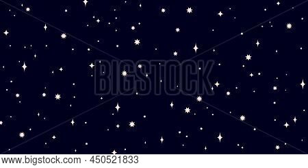Universe, Cosmos. Seamless Pattern Universe, Cosmos And Space Background With Stars. Black Dark Cosm