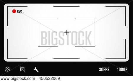 Camera View Finder Display Frame Vector Illustration