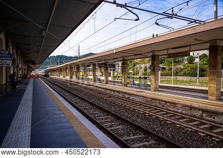 Railway Station Of Sapri At The Italian West Coast - Sapri, Italy Europe - October 31, 2021