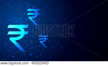 Digital Rupee Concept Background With Rupee Symbol