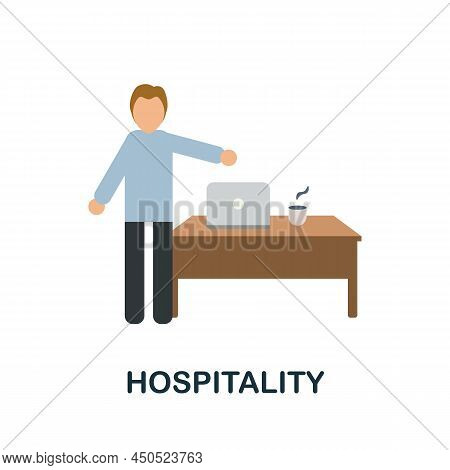 Hospitality Flat Icon. Colored Element Sign From Recruitment Collection. Flat Hospitality Icon Sign 