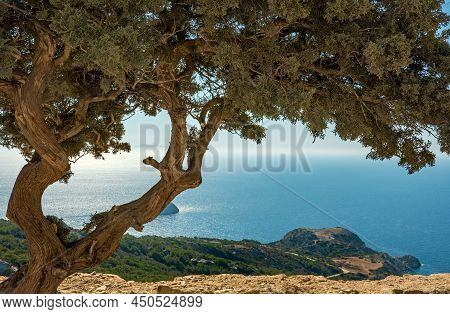 Beautiful View From The Castle Of Monolithos, Rhodes Island, Greece