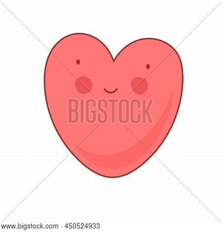 Heart Vector. Sweet Cute Character Heart. Heart Vector Illustration.