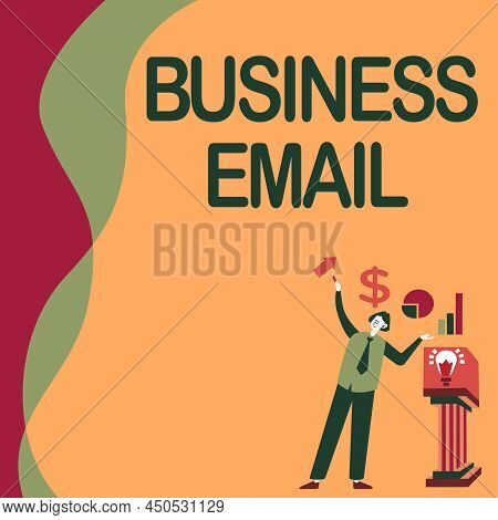 Text Caption Presenting Business Email. Word Written On The Email Which You Use Specifically For You