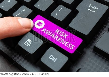Sign Displaying Risk Awareness. Conceptual Photo Recognizing Factors That May Cause A Lifethreatenin