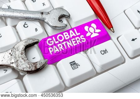 Inspiration Showing Sign Global Partners. Business Showcase Two Or More Firms From Different Countri