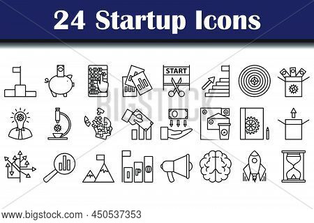 Startup Icon Set. Bold Outline Design With Editable Stroke Width. Vector Illustration.