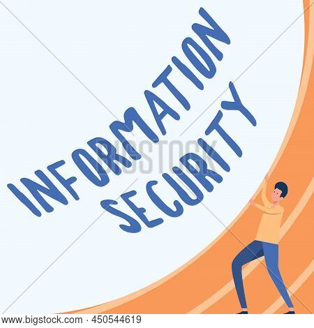 Hand Writing Sign Information Security. Concept Meaning Infosec Preventing Unauthorized Access Being