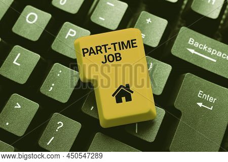 Sign Displaying Part Time Job. Business Overview Working A Few Hours Per Day Temporary Work Limited 