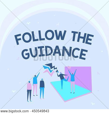 Conceptual Display Follow The Guidance. Business Idea Controlling A Course Of Projectile By Builtin 