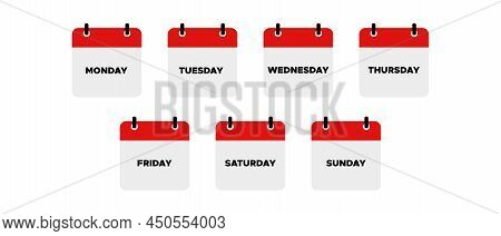 Week Schedule Vector Icons Set. Business Plan Schedule
