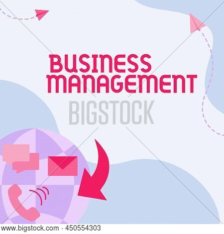 Handwriting Text Business Management. Word For Overseeing Supervising Coordinating Business Operatio