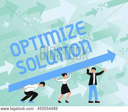 Handwriting Text Optimize Solution. Business Idea Process Of Finding The Greatest Value Of The Solut