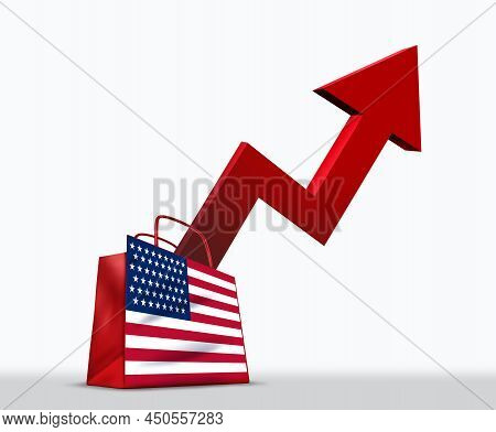 United States Inflation And Rising Interest Rates Finance And Inflationary Economic Concept As A Spi