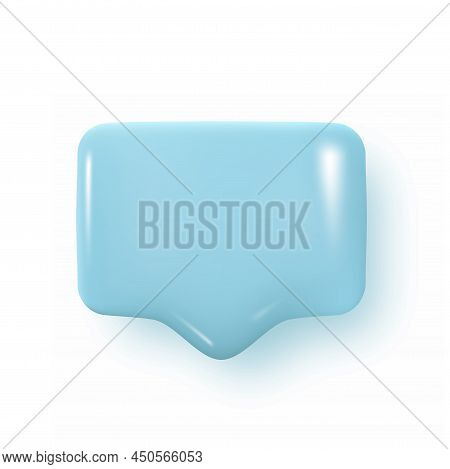 3D Blue Shiny Message Dialog Button . Vector