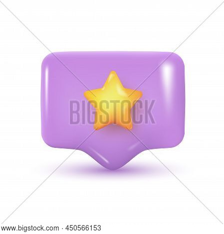 3D Purple Shiny Message Dialog Button . Vector