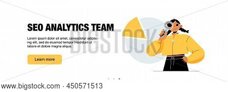 Seo Analytics Team Banner. Service For Keyword Research, Analysis Digital Traffic, Marketing Strateg