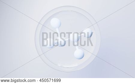 3d Render Of Simple Chemical Bond In Side Cell Or Molecules. The Associated Of Atoms, Ions, Bond And
