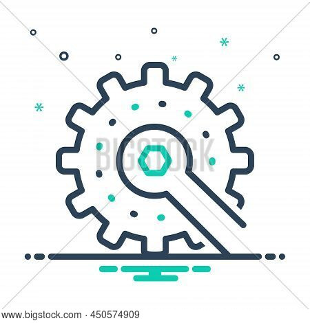 Mix Icon For Conf Configuration Development Repair Mechanical Technical Cogwheel