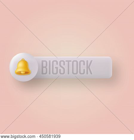 3d Subscribe Bell Button. Notificaton Sign. Vector