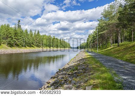 View Of The Ahkionlahti Canal In Summer, Maaninka, Kuopio, Finland